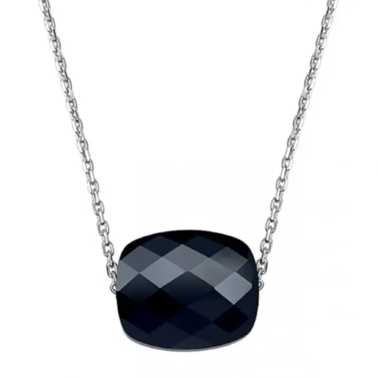 COLLIER OR BLANC COUSSIN ONYX