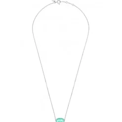 COLLIER OR BLANC COUSSIN AMAZONITE