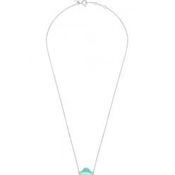 COLLIER OR BLANC TREFLE AMAZONITE