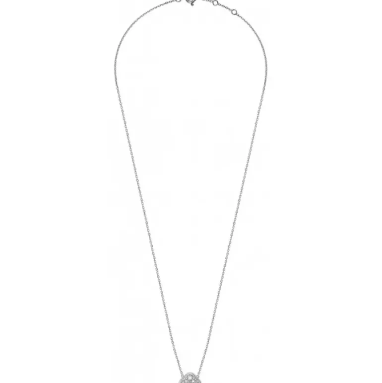 COLLIER OR BLANC TRÈFLE DIAMANTS