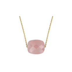 COLLIER OR JAUNE COUSSIN QUARTZ GUAVA