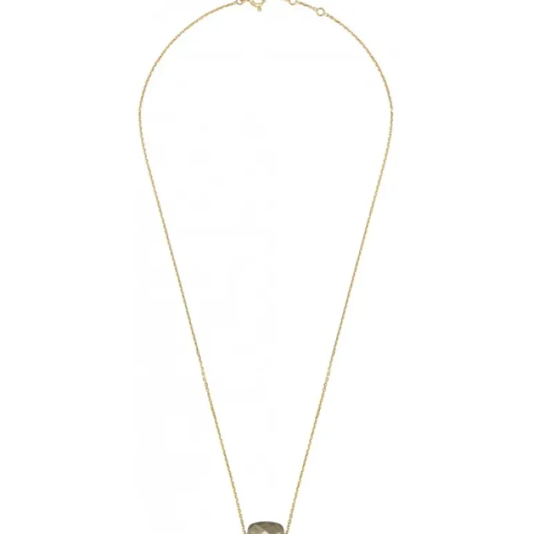 COLLIER OR JAUNE COUSSIN PYRITE