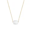 COLLIER OR JAUNE COUSSIN AGATE BLANCHE
