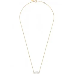 COLLIER OR JAUNE COUSSIN AGATE BLANCHE