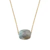 COLLIER OR JAUNE COUSSIN LABRADORITE
