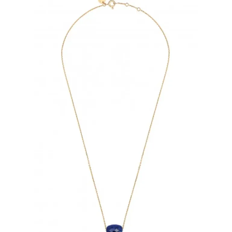 COLLIER OR JAUNE COUSSIN LAPIS LAZULI