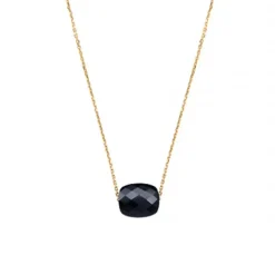 COLLIER OR JAUNE COUSSIN ONYX