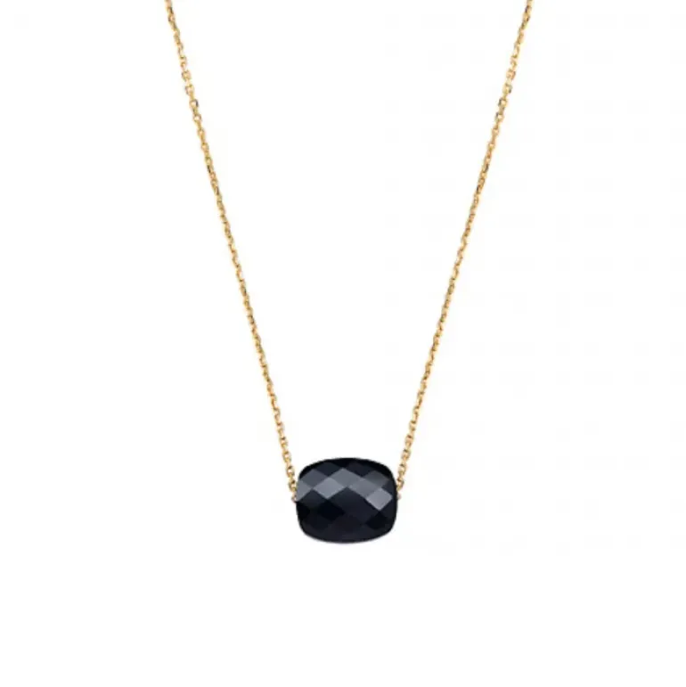 COLLIER OR JAUNE COUSSIN ONYX