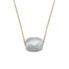 COLLIER OR JAUNE COUSSIN PIERRE DE LUNE GRISE