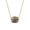 COLLIER OR JAUNE COUSSIN QUARTZ FUME