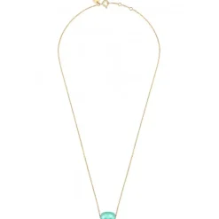 COLLIER OR JAUNE COUSSIN AMAZONITE