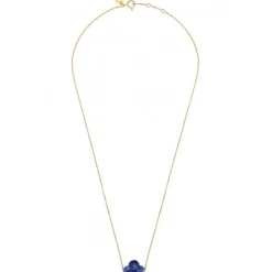 COLLIER OR JAUNE TREFLE LAPIS LAZULI