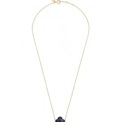 COLLIER OR JAUNE TREFLE ONYX