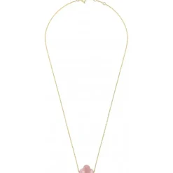 COLLIER OR JAUNE TREFLE QUARTZ GUAVA