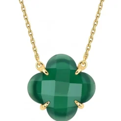 COLLIER VICTORIA AGATE VERTE OR JAUNE
