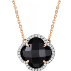COLLIER VICTORIA DIAMANTS ONYX + DIAMANTS OR ROSE