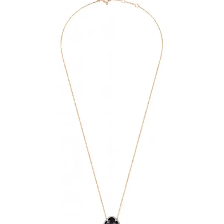 COLLIER VICTORIA DIAMANTS ONYX + DIAMANTS OR ROSE