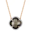 COLLIER VICTORIA DIAMANTS QUARTZ FUME + DIAMANTS OR ROSE