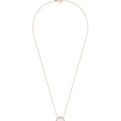 COLLIER VICTORIA DIAMANTS QUARTZ ROSE MILKY + DIAMANTS OR ROSE