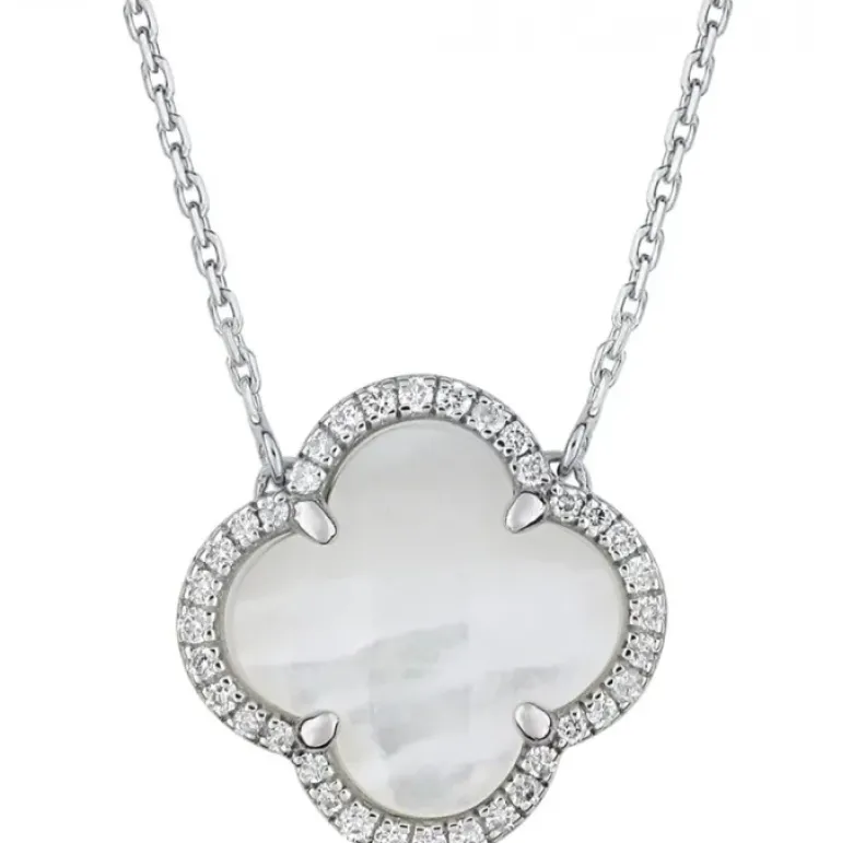 COLLIER VICTORIA DIAMANTS NACRE BLANCHE + DIAMANTS OR BLANC