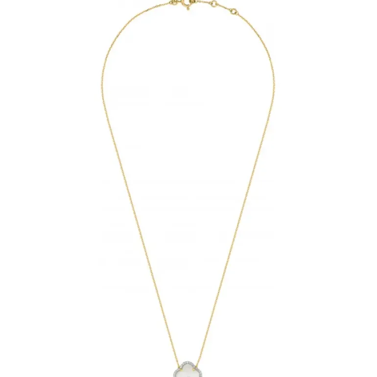 COLLIER VICTORIA DIAMANTS NACRE BLANCHE + DIAMANTS OR JAUNE