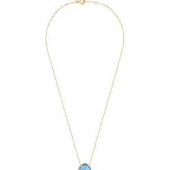 COLLIER VICTORIA DIAMANTS TOPAZE (swiss blue) + DIAMANTS OR JAUNE