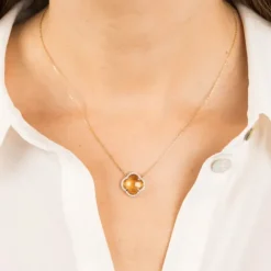 COLLIER VICTORIA DIAMANTS CITRINE + DIAMANTS OR JAUNE