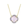 COLLIER VICTORIA DIAMANTS AMETHYSTE ROSE + DIAMANTS OR JAUNE
