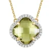 COLLIER VICTORIA DIAMANTS QUARTZ OLIVE + DIAMANTS OR JAUNE