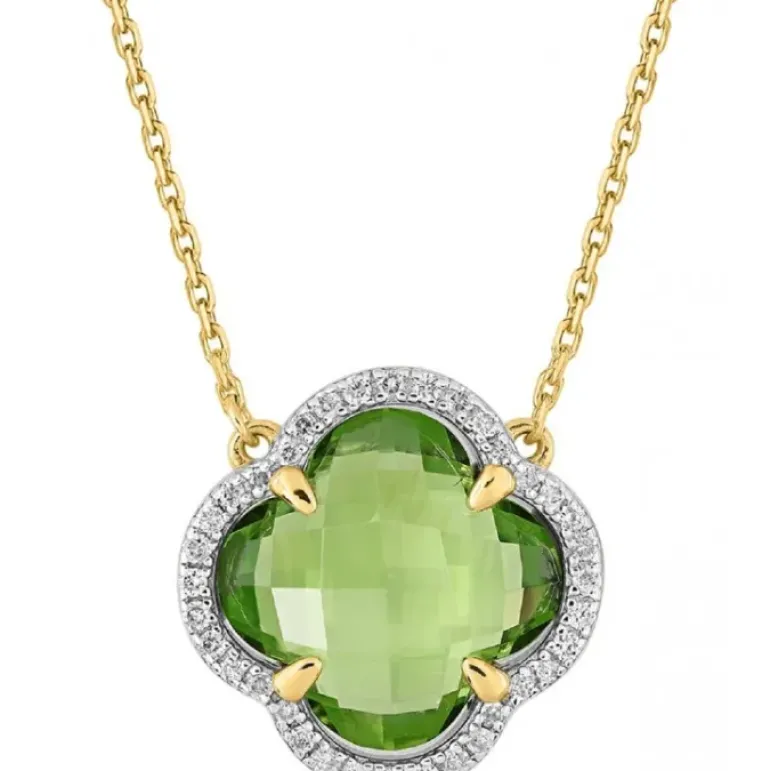 COLLIER VICTORIA DIAMANTS PERIDOT + DIAMANTS OR JAUNE