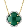 COLLIER VICTORIA DIAMANTS AGATE VERTE + DIAMANTS OR JAUNE