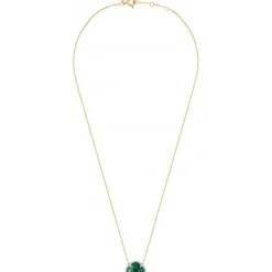 COLLIER VICTORIA DIAMANTS AGATE VERTE + DIAMANTS OR JAUNE