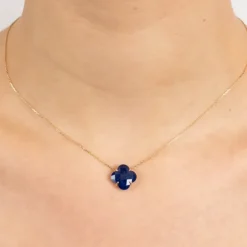 COLLIER VICTORIA LAPIS LAZULI OR JAUNE