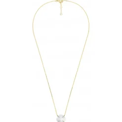COLLIER VICTORIA LYS NACRE BLANCHE ET DIAMANTS OR JAUNE