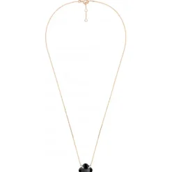 COLLIER VICTORIA LYS ONYX ET DIAMANTS OR ROSE
