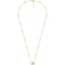 COLLIER VICTORIA PERLES ET NACRE BLANCHE OR JAUNE