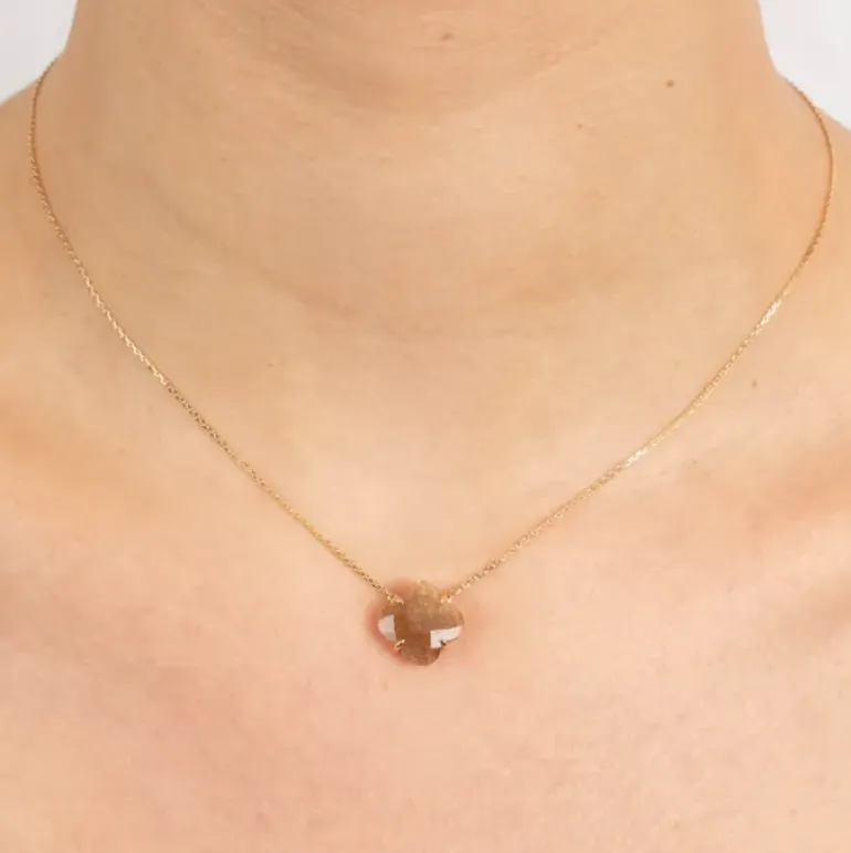 COLLIER VICTORIA PIERRE DE SOLEIL OR JAUNE