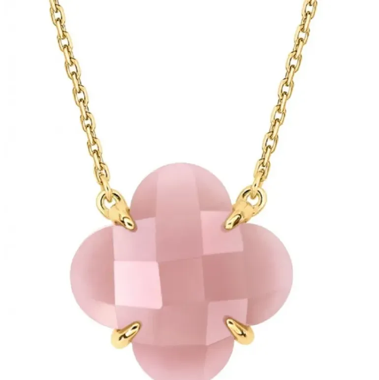 COLLIER VICTORIA QUARTZ GUAVA OR JAUNE