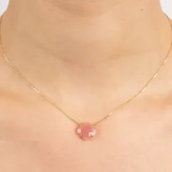 COLLIER VICTORIA QUARTZ GUAVA OR JAUNE