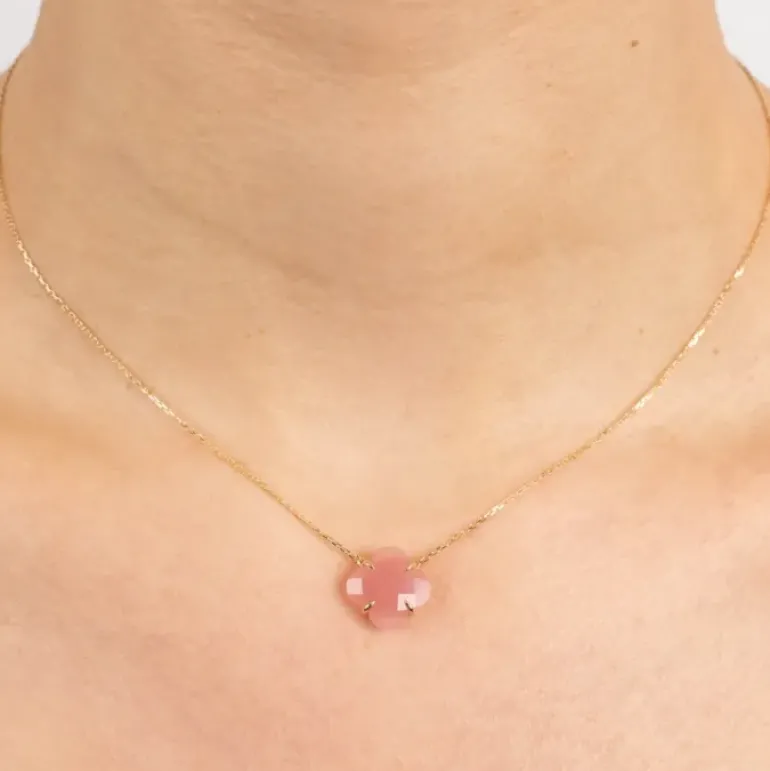 COLLIER VICTORIA QUARTZ GUAVA OR JAUNE
