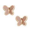 PUCES D'OREILLES NACRE ROSE OR ROSE