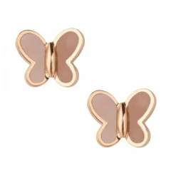 PUCES D'OREILLES NACRE ROSE OR ROSE