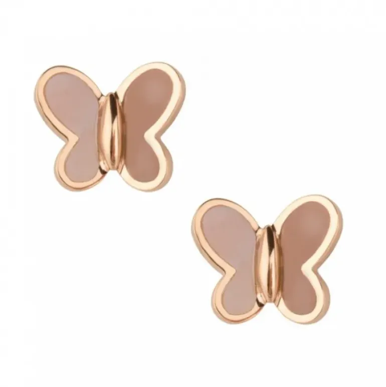 PUCES D'OREILLES NACRE ROSE OR ROSE