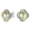 PUCES D'OREILLES OR BLANC LABRADORITE