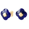 PUCES D'OREILLES OR JAUNE LAPIS LAZULI