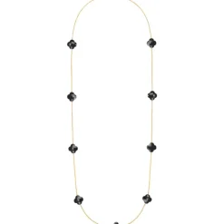 SAUTOIR OR JAUNE ONYX TREFLE